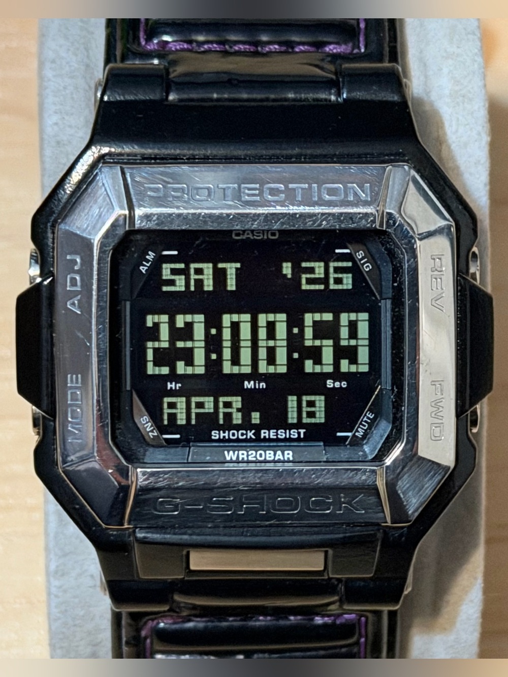 Casio G-Shock G-7800L-1 Multiple Fonts Messages Men's Leather Digital Watch 7800